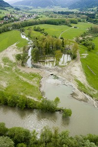 Übersicht der fertig gestellten Maßnahme St.Peterer-Au (nach Hochwasserereignis, Mai 2006)